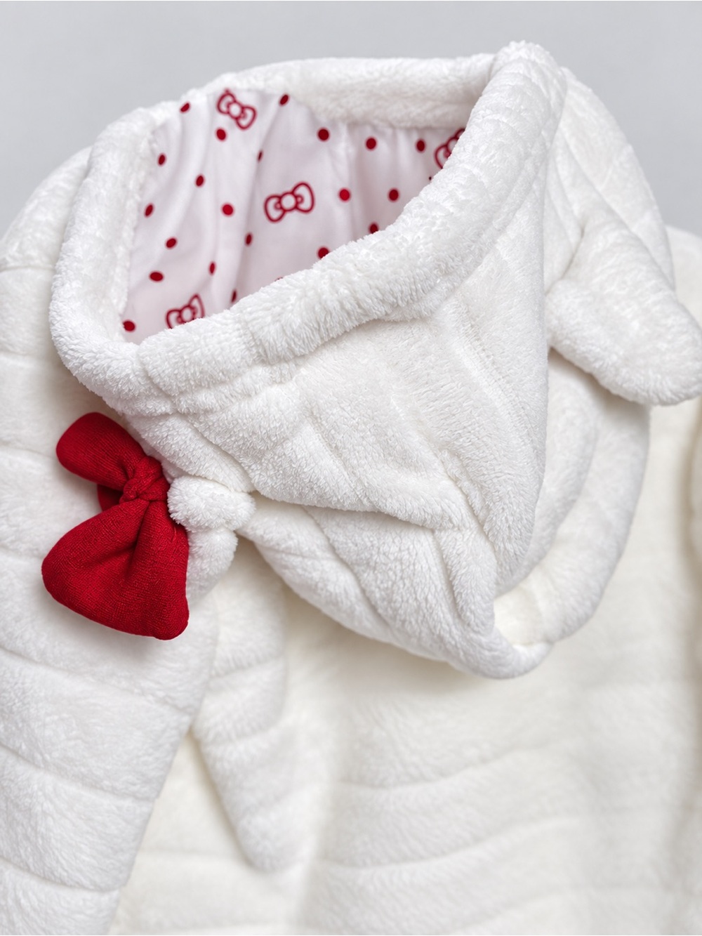Hello Kitty Cream Plush Hooded One-Piece for Kids/ Costume sleeper 9M - Picture 3 of 4